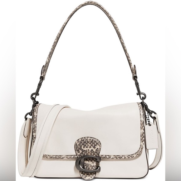 Coach Handbags - Coach Tabby Soft Leather With Snakeskin Detail Shoulder Bag in Cream